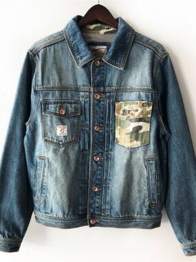 Crooks & Castles BUCKSHOT DENIM JACKET Camo Pocket Crooks Arms Co Firing XXL NEW